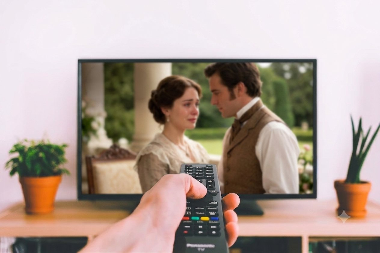 Personas viendo televisión en casa